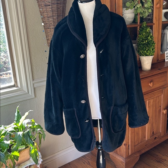 Vintage Nordic Lights Reversible Oversized Faux Fur Coat Size Medium flaw - Picture 8 of 16